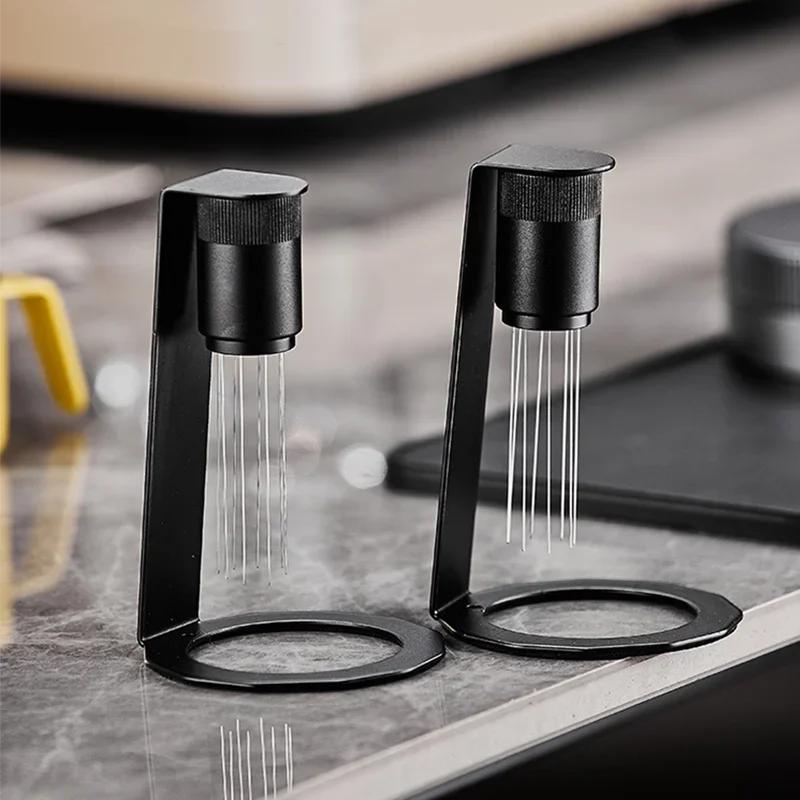 Heiß verkaufend 8 Nadeln Handheld Kaffeepulver Nadelverteilung Edelstahl 0,4 mm Magnetständer Kaffeenadelverteiler