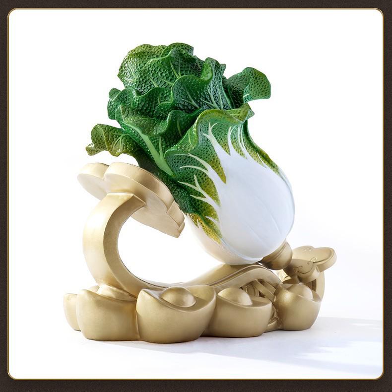

Copper Cabbage Ruyi Baicai Ornament – Handicraft Gift for TV Cabinet, Office, or Housewarming to Attract Wealth