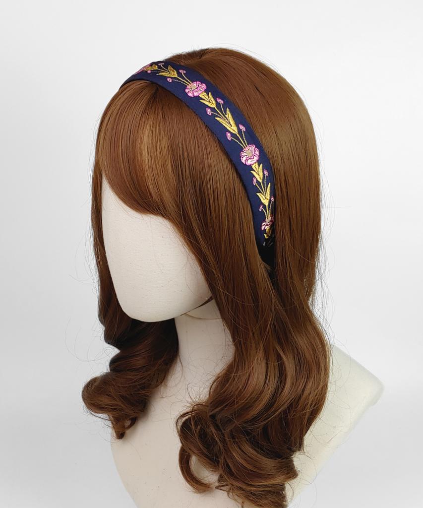 Maia Rose Garden Headband - Navy