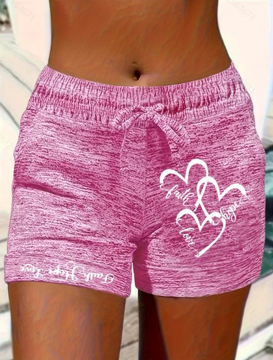 Women s Quick-Drying Printed Yoga Shorts - High-Waisted, Elastic Drawstring, Casual Sportswear M
