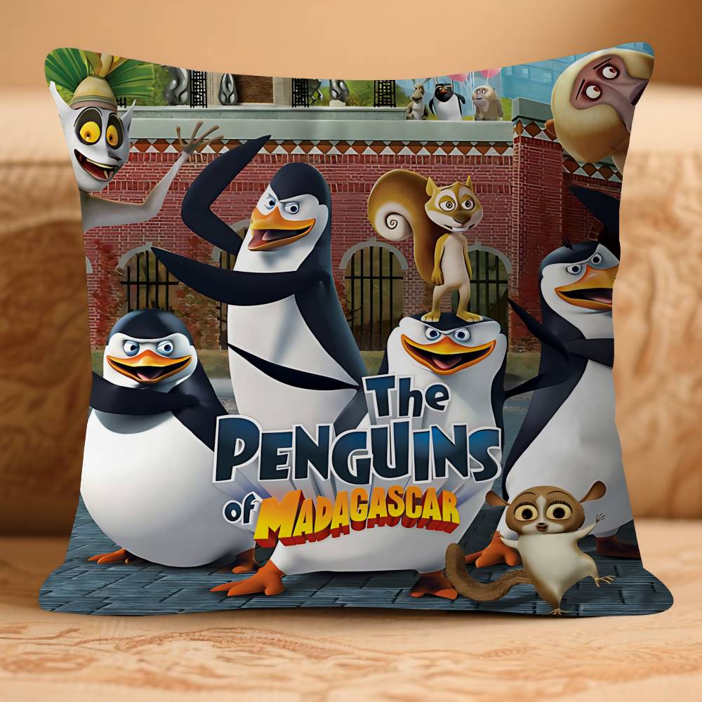 P-Penguins Of MadagascarS Pillow Case Removable Washable Cushion Cover – All-Season Soft Linen