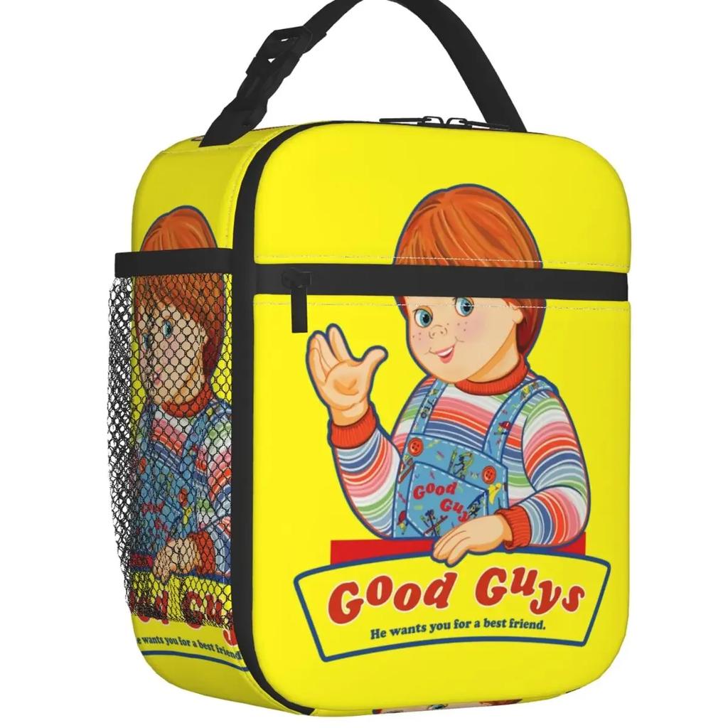 Good Guys Baseball Player Resuable Lunch Boxes Leakproof Child's Play Chucky Thermal Cooler Food Insulated Lunch Bag Kids School