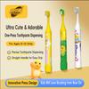 Happily OEM Cartoon Toothbrush for Kids Travel Portable Children's Oral Care Soft Toothbrush With Toothpaste Inside Press Type
