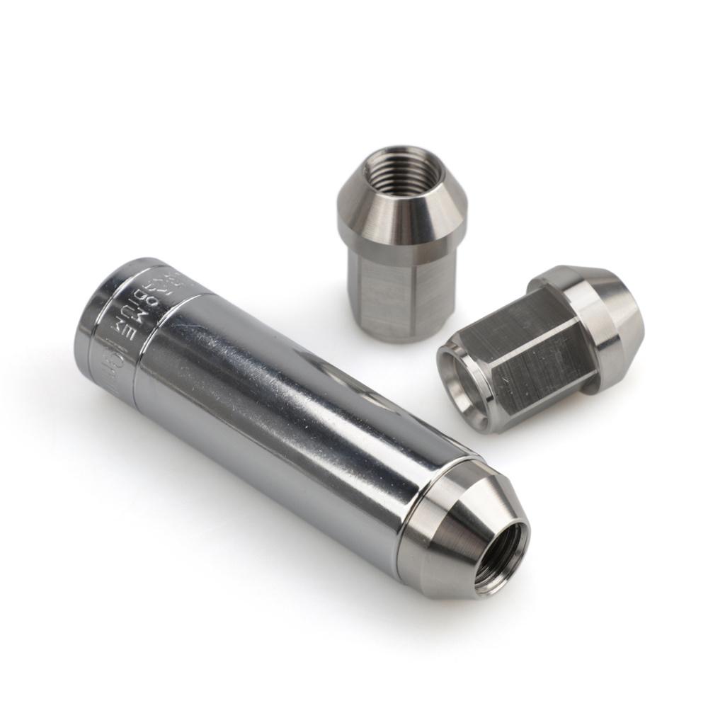 20PCS M12*1.5 M14*1.5 Wheel Lug Nuts Hex 19mm Stainless Steel Orignal Colors Closed End Racing Nuts Length 35mm Car Modification
