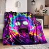 1pc Rick "Morty" Flannel Throw Blanket Lightweight Soft Warm All Season Blanket for Sofa, Bed, Travel,L1028042
