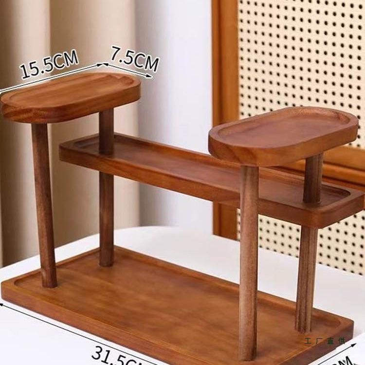 Solid Wood Tiered Display Stand for Jewelry, Ornaments, Snacks & Succulents