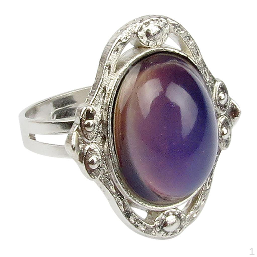 

Gemstone Moonstone Oval Color Changing Ring Adjustable Gift