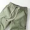 Summer Drawstring Casual Shorts, Men's Trendy American Workwear Pants with Multiple Pockets and Tied Up Five Point Pants, Half Cut Pants, Thin Style
