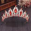 Kmvexo Vintage Gold Queen Princess Crowns  Crystal Diadem For Bridal Hair Accessories Bride Tiaras Headbands Tiara De Noiva