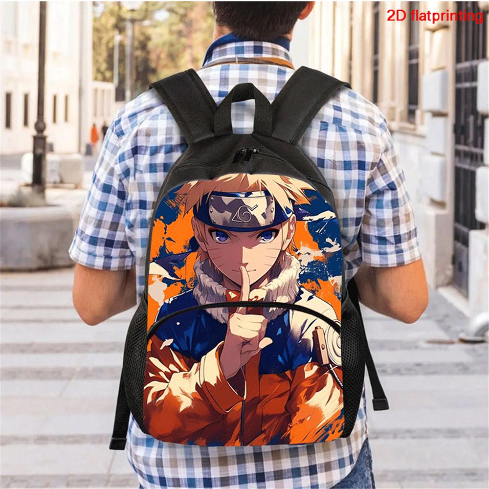 3Pcs NARUTO Cartoon School Bag Set Lightweight Backpack With Front Pocket Lunch Bag And Pencil Case For Boys Girls Kids Age 5-10