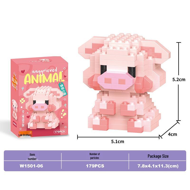 Lele Brothers Micro Building Blocks - Educational Small Animal Sets for Kids, Compatible with Lego, Boys' Toy Gifts