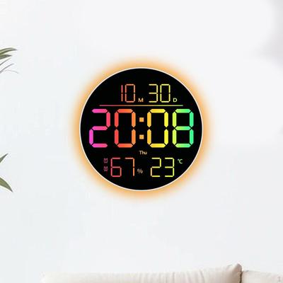 Digital Wall Clock Alarm Calendar LED Display Date Week with Remote Control Night Light