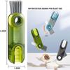 3 In 1 Milk Water Bottle Cup Lid Cleaning Brush Multi-Functional Straw Crevice Cleaner Brush U-shaped Bottle Gap Clean Tools