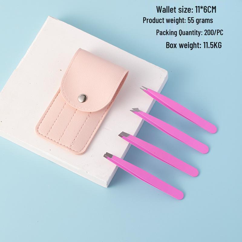 Precision Stainless Steel Eyebrow Tweezers & Trimmer Set with Eyelid Tape