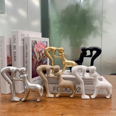 Handmade Resin Dog and Owner Statue Cute Dog Sculpture Home Decor Items Sculptures and Figurines Home Decoration Gift