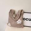 Bags Japanese and Korean retro ins shoulder cotton thread woven knitted bags handbags flowers beach vacation