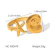 18K Gold Shell Starfish Earrings - European & American Ocean Style, Versatile Colorfast Stainless Steel