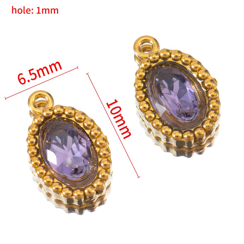 10pcs Shiny Crystal Waterdrop Charms Stainless Steel Colorful Oval Pendants for Necklace Earrings DIY Cloth Jewelry Making Bulk