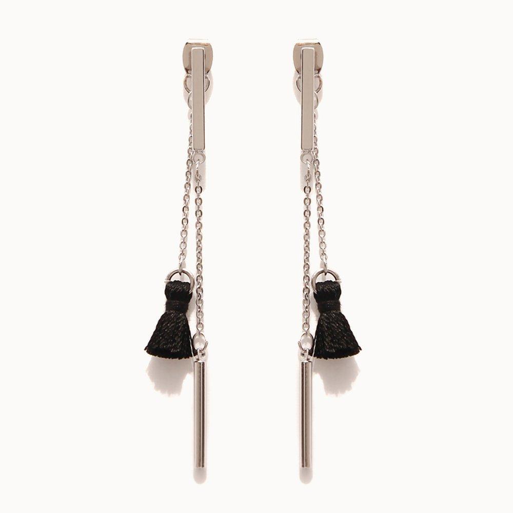Jlauren 04M01611 Tassel Drop Long Chain Earrings