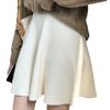 Women's Knitted Midi Skirt Autumn and Winter Yarn High Waist A-line Skirt Pleated Skirt