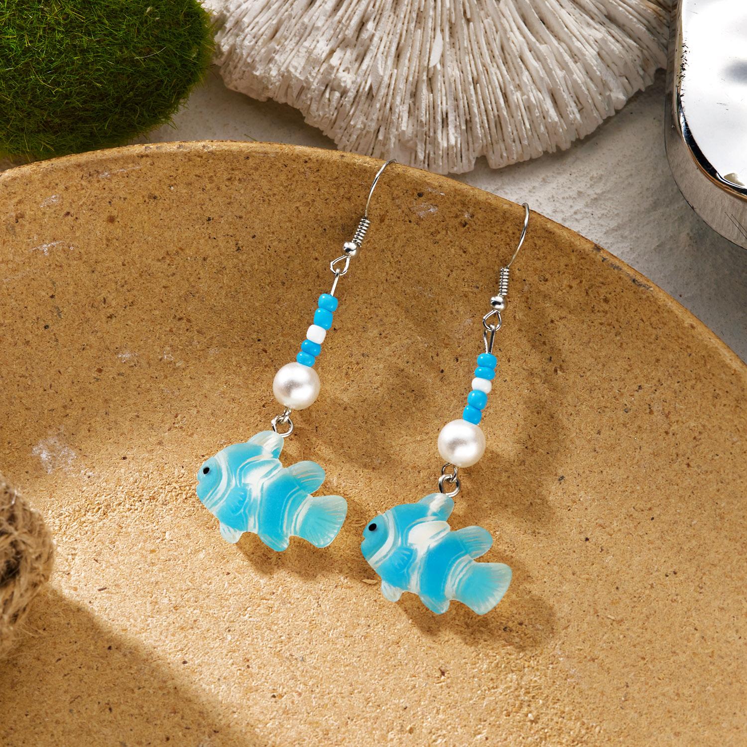

Colorful Starfish Crushed Stone Fish Earrings Summer Beach Vacation Style Accessory Women s Fashion Trend Daily Accessory