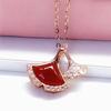 Exquisite Russian 585 Purple Gold Flash Diamond Redstone Maple Leaf Plated Rose Gold Pendant French Exquisite Colored Gold Necklace