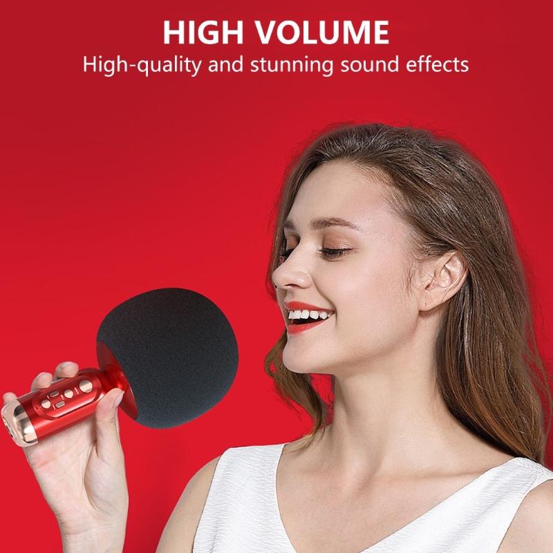 K2 Portable Handheld Microphone Wireless Bluetooth-compatible 5.0 Capacitive Mic for Event and Home Entertainment