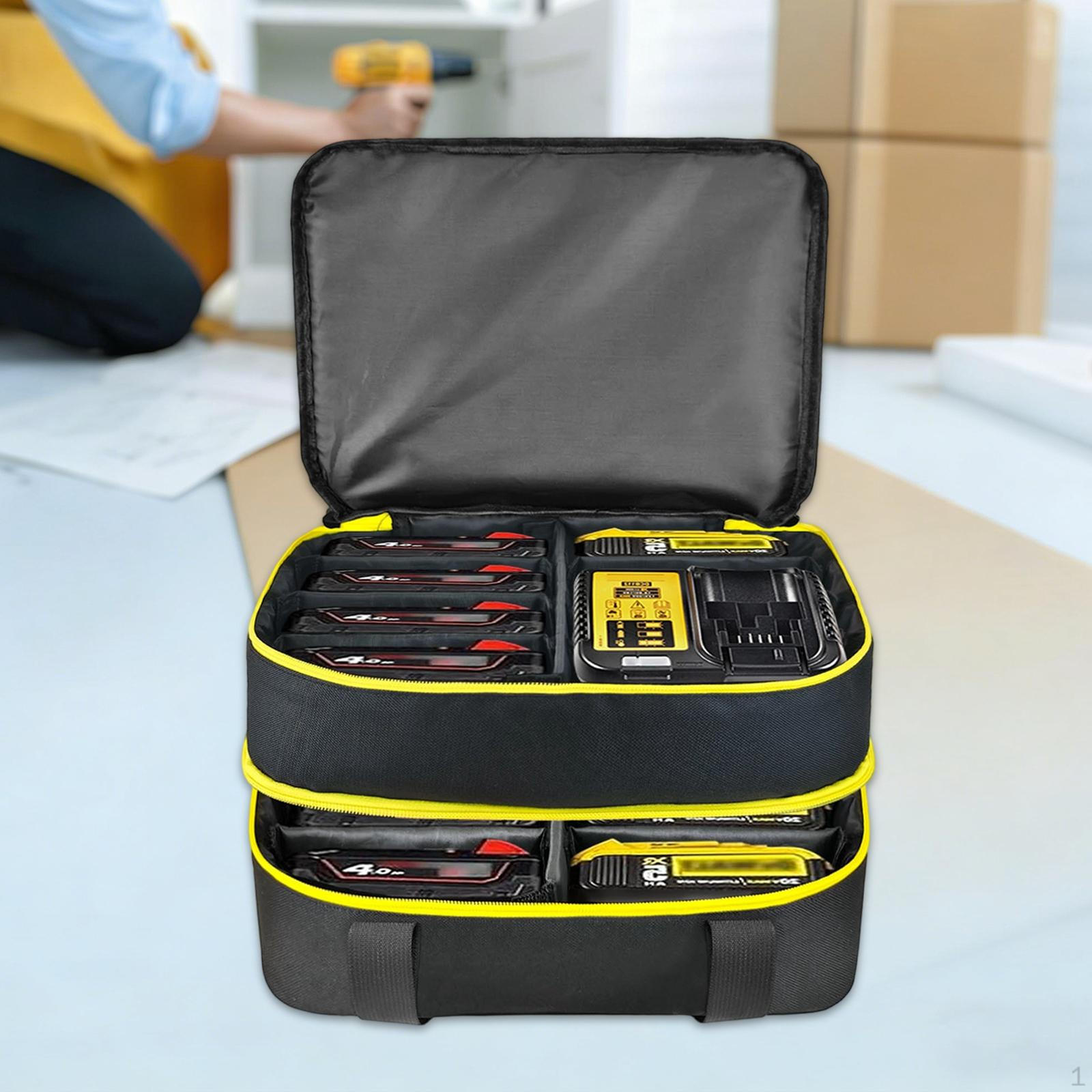 

Power Source Travel Case Black Waterproof Zipper Organizer Storage Bag for Fishing Outdoor Work