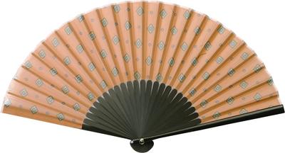 Onishi Ken Seihan Fabric Men's Fan, 22cm, Lawn/Chiffon, Diamond, Orange, "Ripple" 55-100