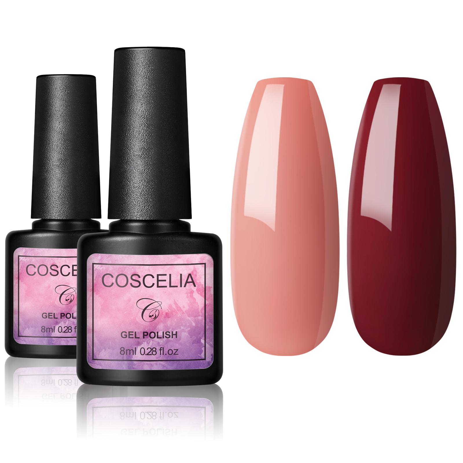 

Набор гель-лаков для ногтей COSCELIA, Soak Off UV LED, 2 цвета, гель-лак для ногтей, набор гель-лаков для ногтей, гель-лак для ногтей