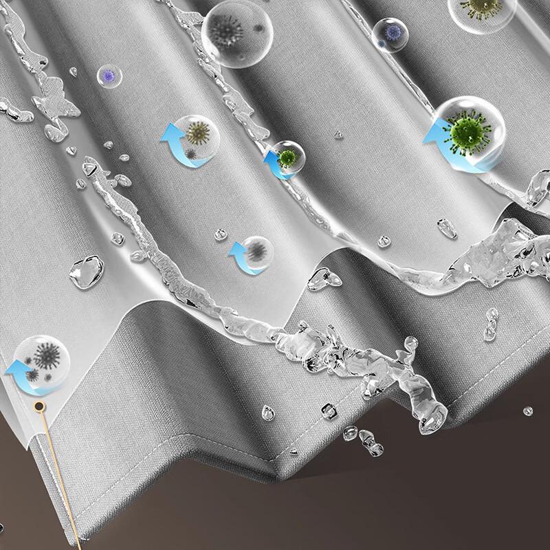 Handun Foldable No-Drill Suction Shower Curtain with Rod