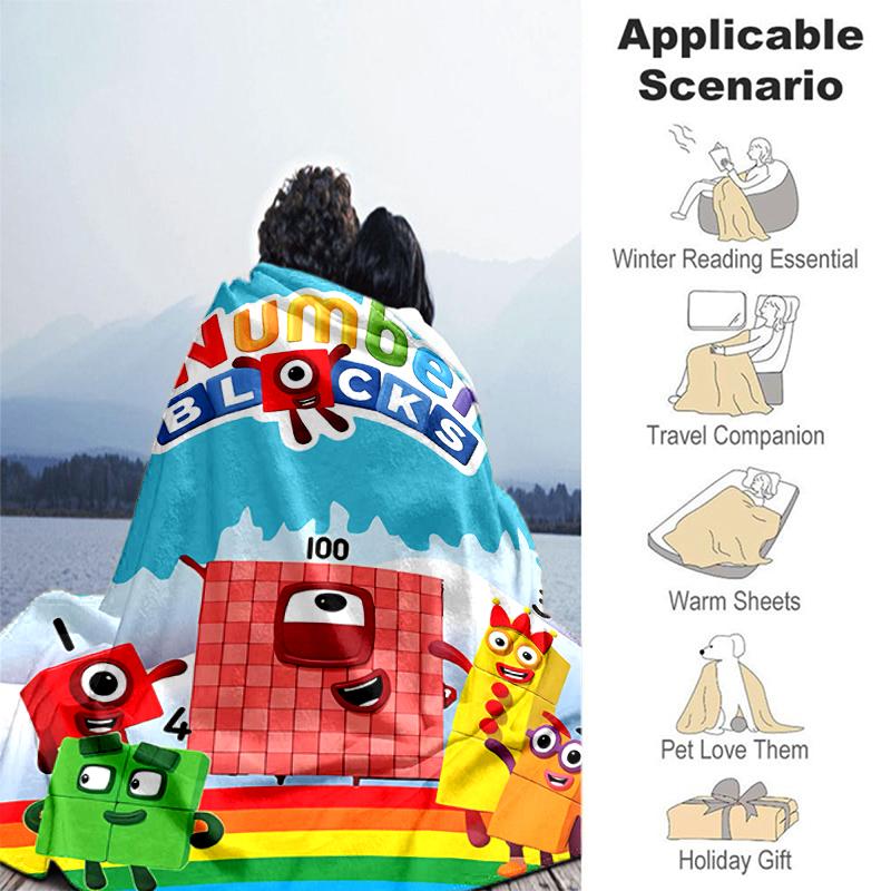 1pz Coperta Stampa Numberblocks, Coperta Leggera per Divano, Letto - Morbida e Calda, Regalo per Tutte le Stagioni come Natale, Halloween