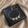 Adjustable Korean Style Zircon Butterfly Bracelet for Women - Elegant, Luxury Design
