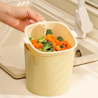 Multifunctional Double Layer Drain Basket Creative Kitchen Garbage Can  Kitchen