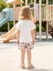 Little Girls Cute Dancing Elephant Print Outfit Crew Neck Short Sleeve T-Shirt & Shorts Casual Summer 2 Piece Clothing Set for Kids 2-8Y