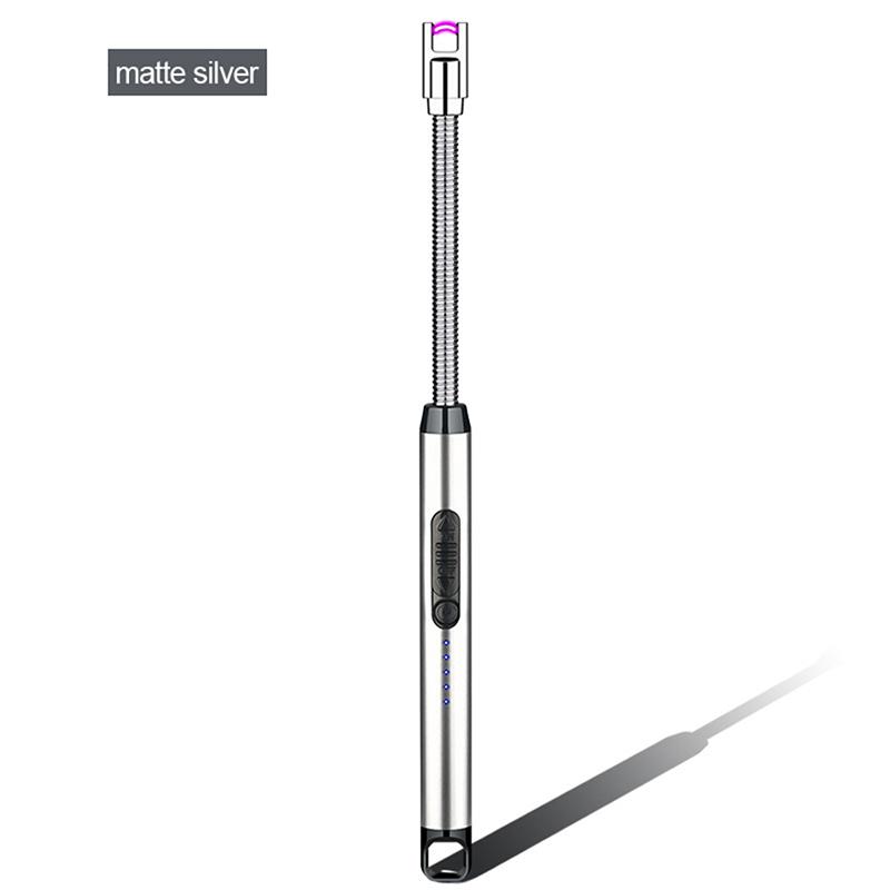 Brichetă electrică pentru grătar cu arc electric de 360°, USB rezistentă la vânt, fără flacără, aprindere cu plasmă, brichete lungi de bucătărie, brichetă cu gaz pentru aragaz cu lumânări