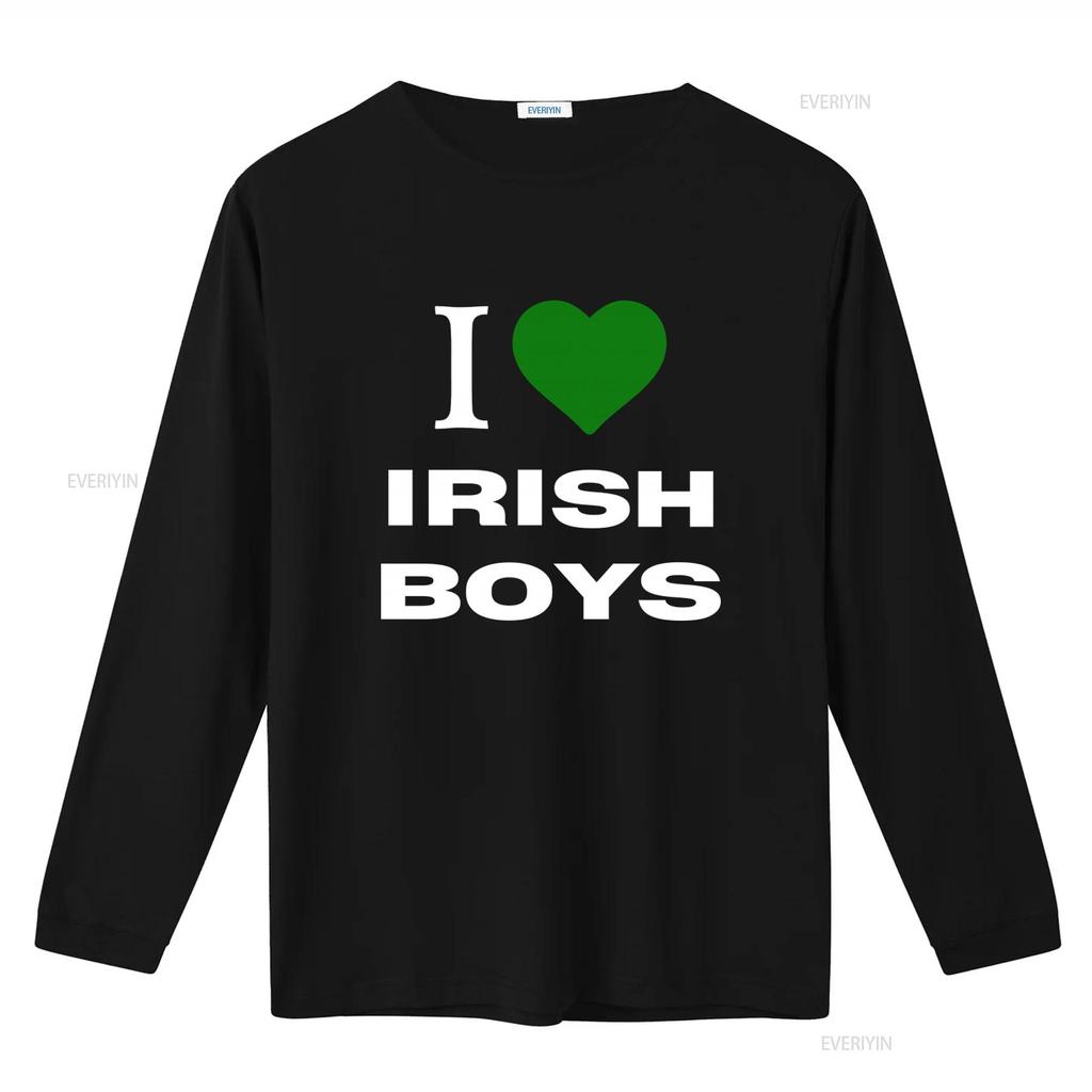 I Heart Irish Boys T Shirt Love Trendy Y2K St Patricks Day Lucky Slogan vintage Washed Soft Slightly Casual designer clothes