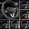 High Fashion Crystal Car Steering Wheel Cover 38cm Breathable Anti Slip PU Rhinestone Car Decoration Diamond Auto Parts