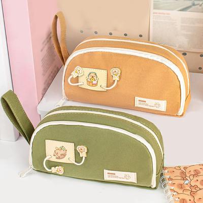 Kapibara Canvas Pencil Case Portable Hand-carry Pencil Case Large-capacity Student Prize Stationery Organizer Bag
