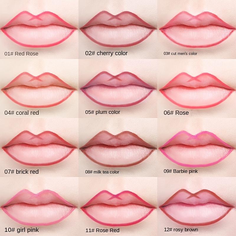 Lipstick Lip Liner 13 barev Matné Vodotěsné Nesnadné vyblednutí Nepřilnavý kelímek Sametová rtěnka Makeup