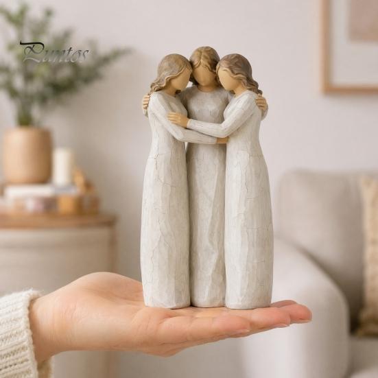 Sentimentalna Pamiątka Siostrzeństwa Figurka Przyjaźni Czterech Kobiet Dekoracja, Statuetka Prezent dla Przyjaciół, Sióstr Ciepła Dekoracja Domu Salon i Mam, Bez Twarzy