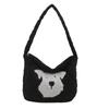 Cartoon cotton clothes bag women's 2025 autumn and winter new large-capacity handbag cute and sweet shoulder messenger tote bag