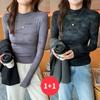 Navava Women Washed TexTure Mock Neck Long Sleeve T shirT nT3106