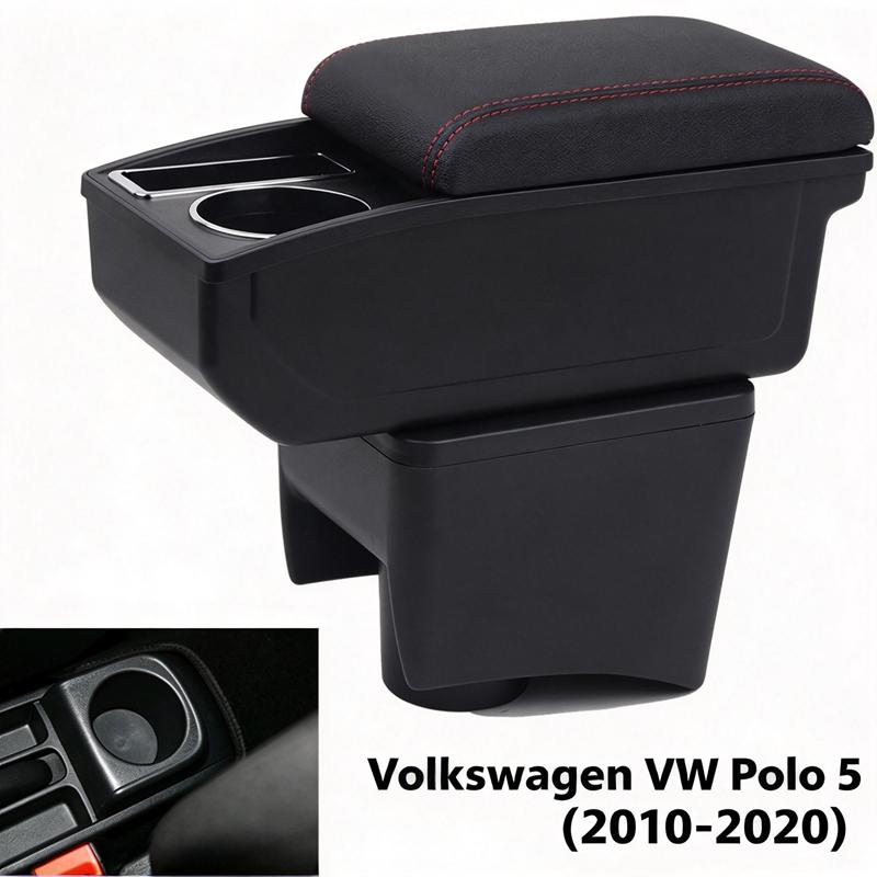 Для Volkswagen VW Polo 5 (2010-2020) Подлокотник автомобильный, центральный подлокотник, аксессуары для модификации интерьера, ящик для хранения модифицированных деталей