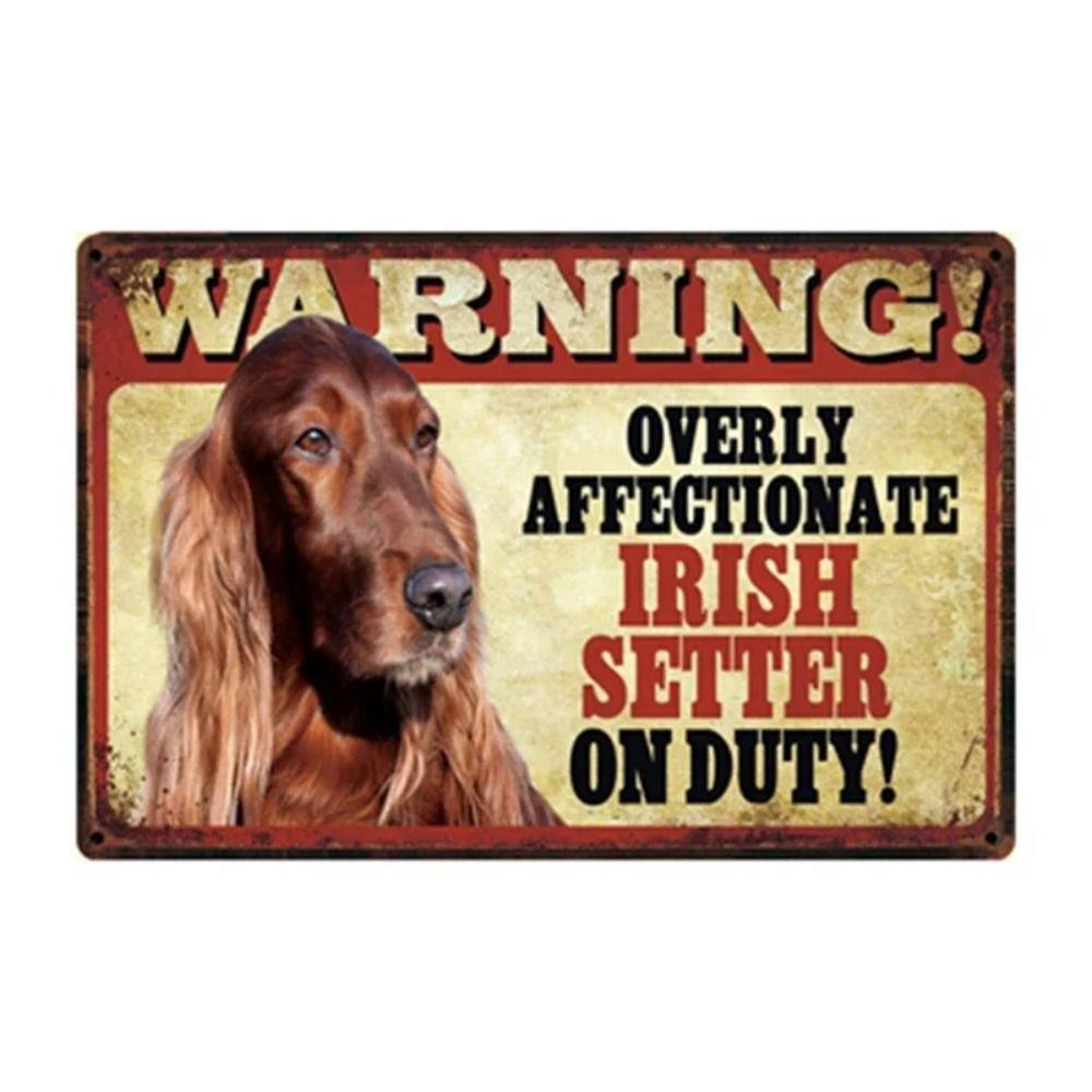 Cartel de Metal Divertido de Advertencia para Perros Decoración de Pared 20x30cm