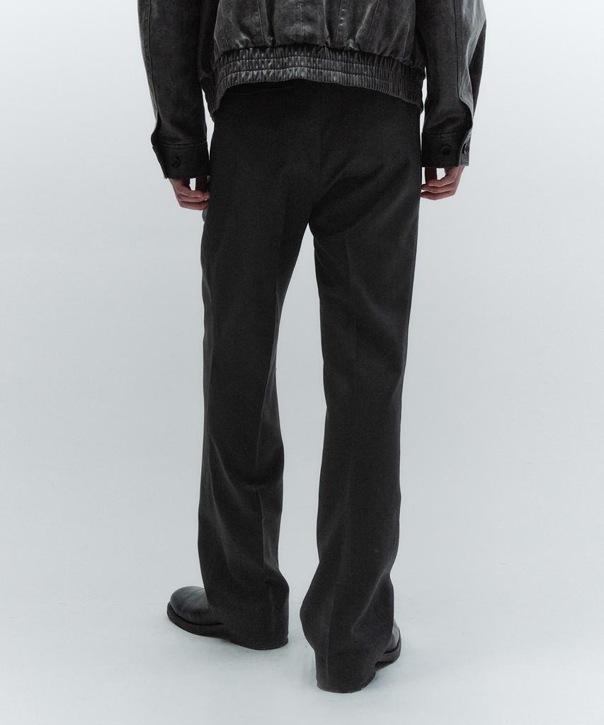 INSILENCE Belted Double-Pleated Wool Pants Charcoal