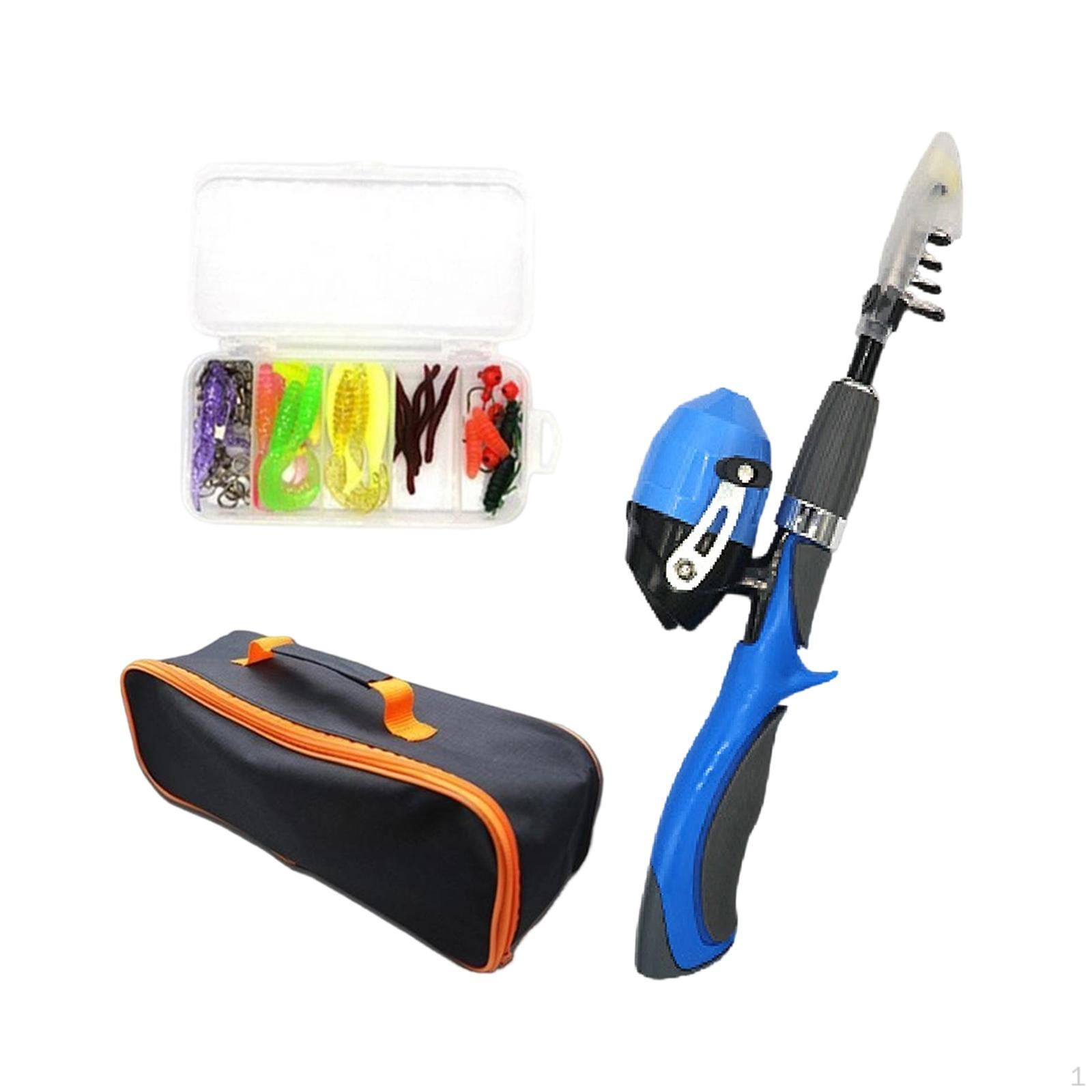 

Children s Fishing Set with Tackle Box, Parent-child Activities, Equipment for Children, синий