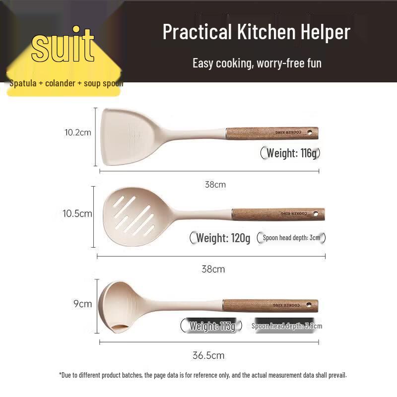 COOKER KING Antibacterial Silicone Kitchen Utensil Set