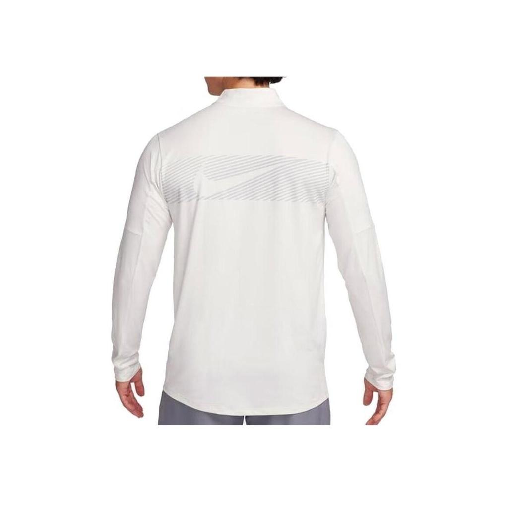 Nike T-shirt de course à manches longues à col montant et demi-zip à séchage rapide pour homme Blanc FB8557-030