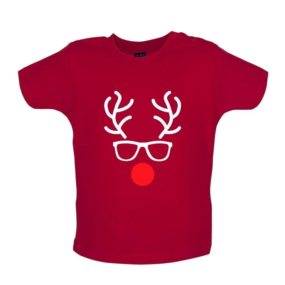 Reindeer glasses nose - Baby Kids T-Shirt / Body- reindeer Santa Claus love 160